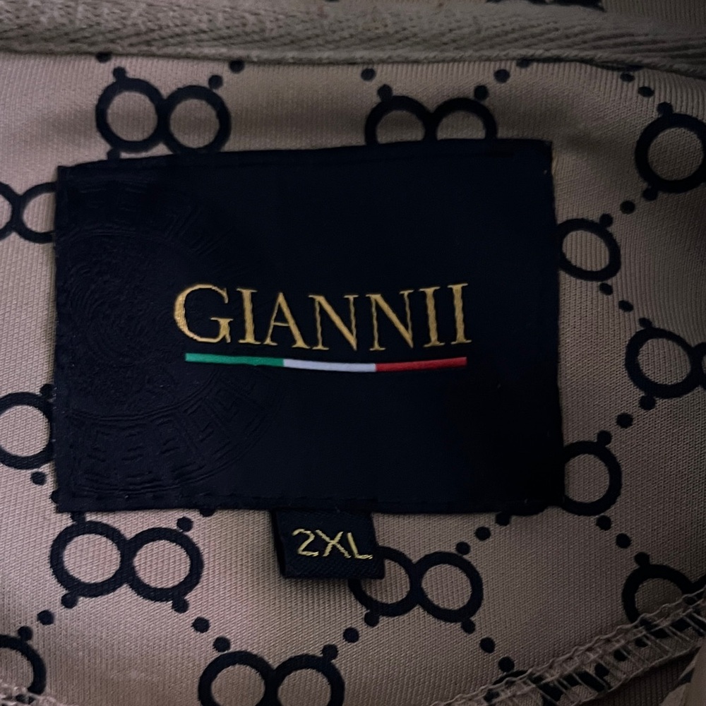 Giannii Size 2XL Beige and Red Patterned Bomber Jacket - Picture 6 of 6